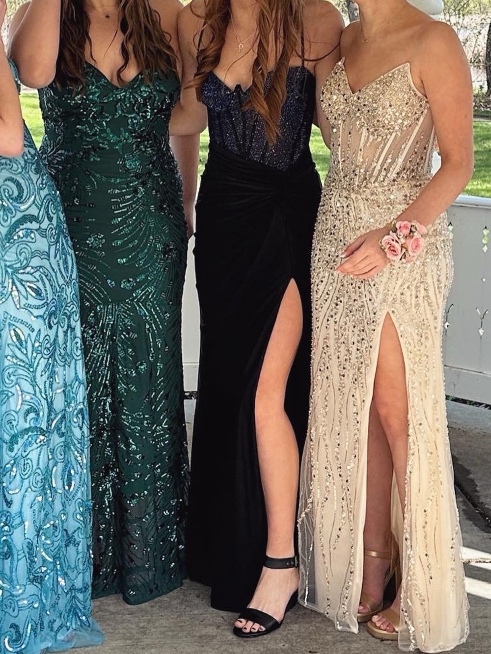 Black and Blue Prom Dress